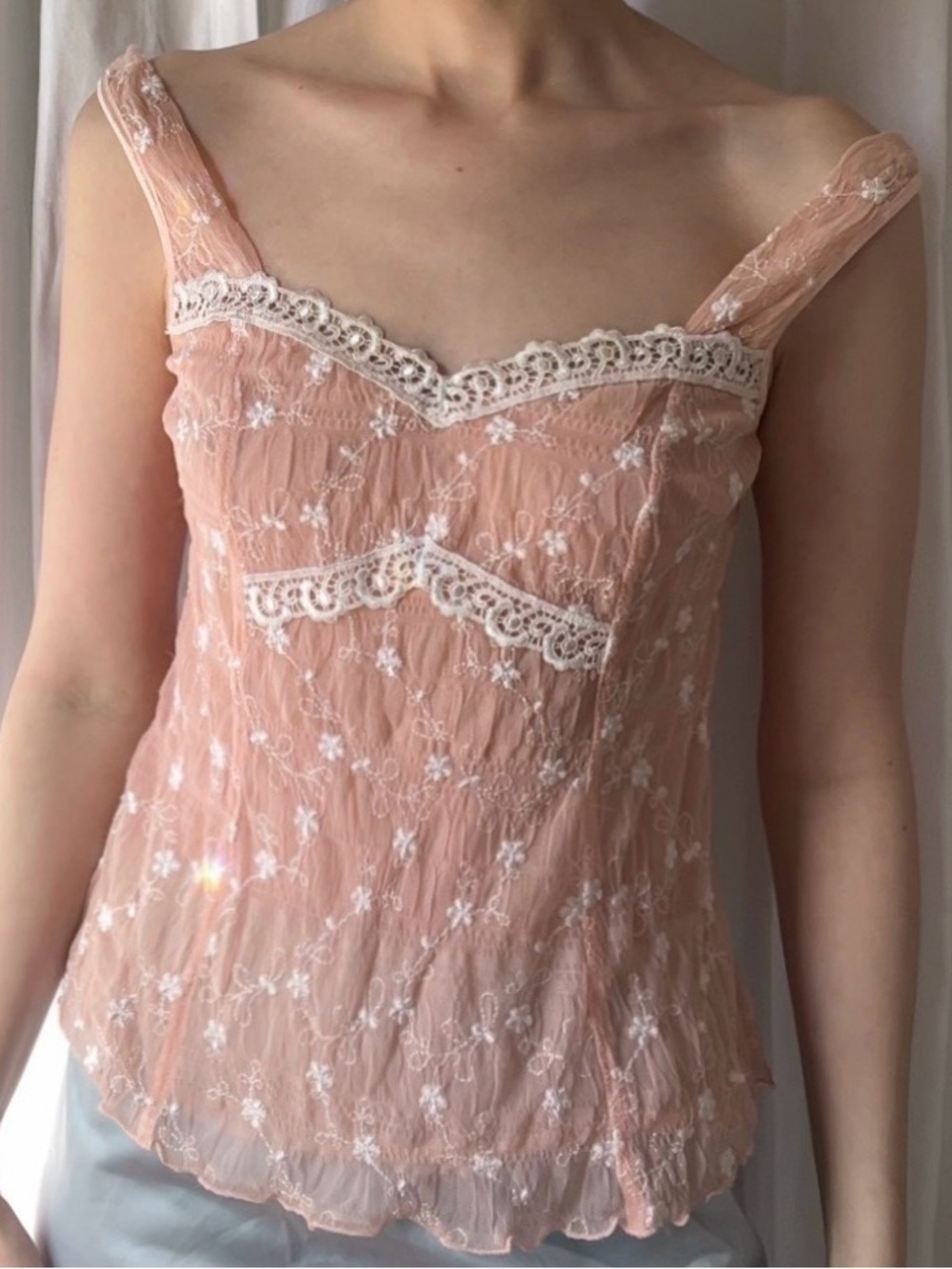 💗Vintage // Floral Mesh Camisole Top💗